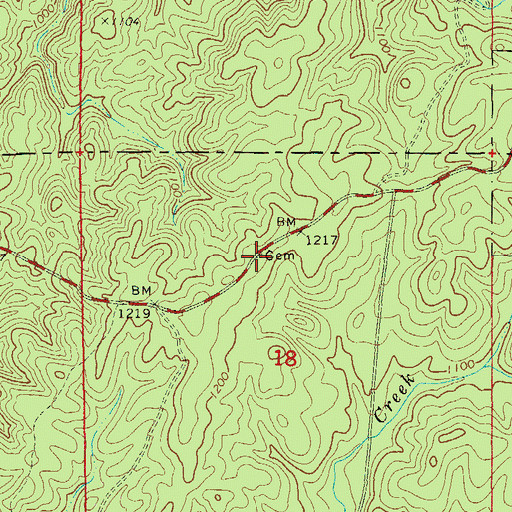 Topographic Map of Ebenezer Cemetery, AL