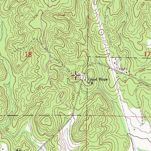 Topographic Map of Good Hope Cemetery, AL
