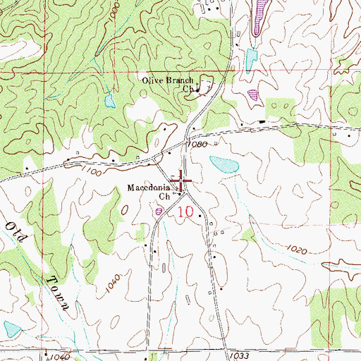 Topographic Map of Macedonia Cemetery, AL
