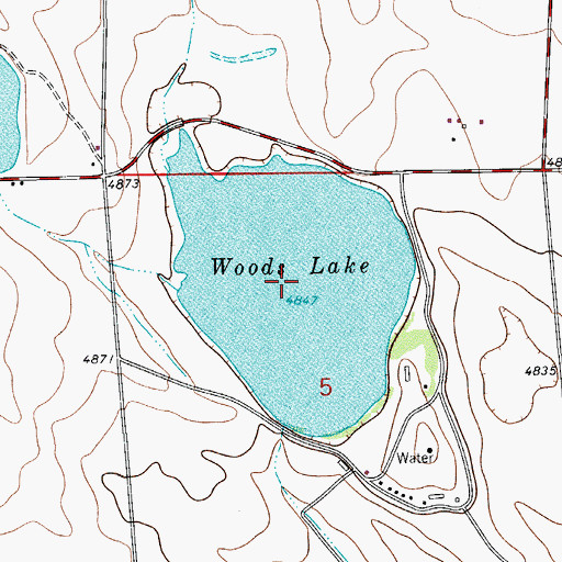 Topographic Map of Woods Lake, CO