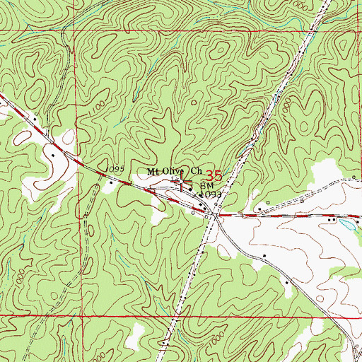 Topographic Map of Mount Olive Cemetery, AL