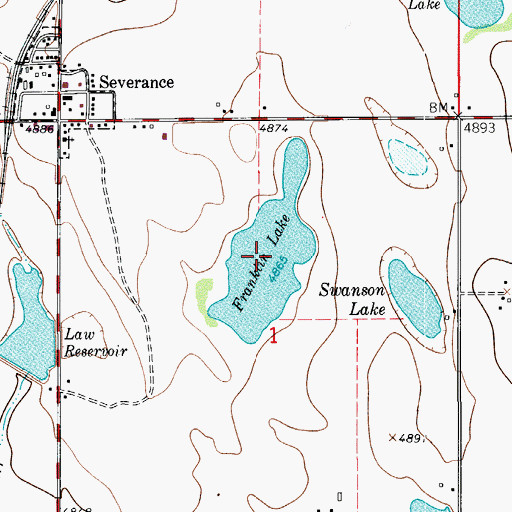 Topographic Map of Franklin Lake, CO