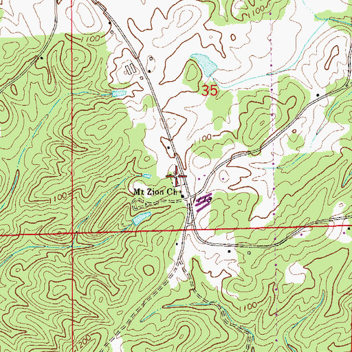 Topographic Map of Mount Zion Cemetery, AL
