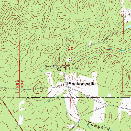 Topographic Map of New Hope Cemetery, AL