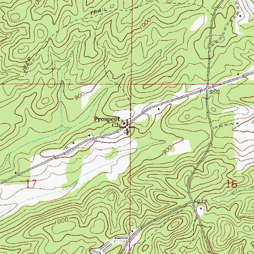 Topographic Map of New Prospect Cemetery, AL