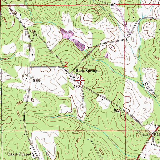 Topographic Map of Rock Springs Cemetery, AL