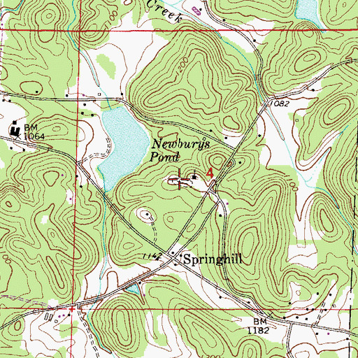 Topographic Map of Springhill Cemetery, AL