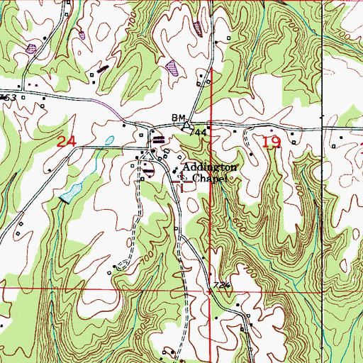 Topographic Map of Addington Chapel Cemetery, AL