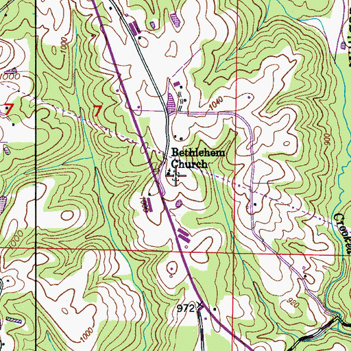 Topographic Map of Bethlehem West Cemetery, AL