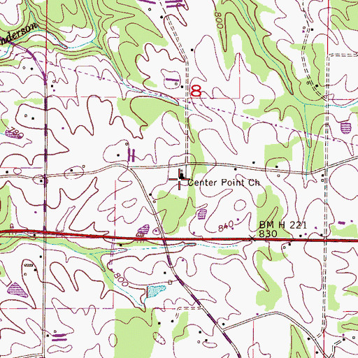 Topographic Map of Center Point Cemetery, AL