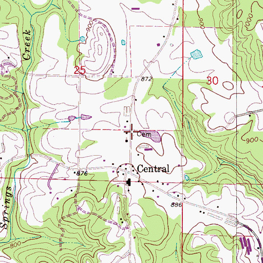 Topographic Map of Central Cemetery, AL
