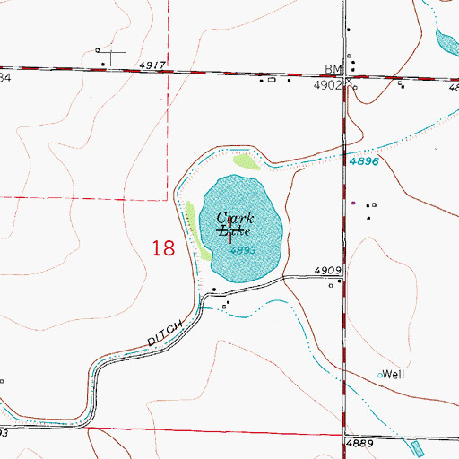 Topographic Map of Clark Lake, CO