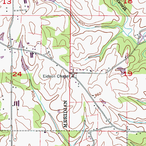 Topographic Map of Eidson Chapel Cemetery, AL