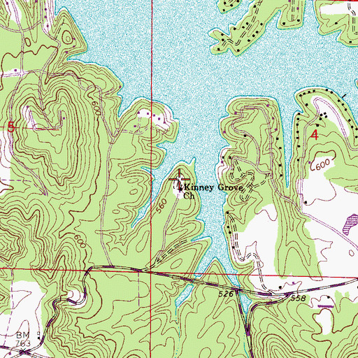 Topographic Map of Kinneys Grove Cemetery, AL