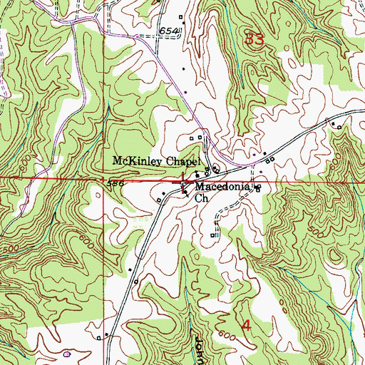 Topographic Map of McKinley Chapel Cemetery, AL