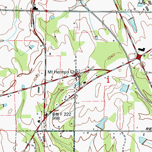 Topographic Map of Mount Hermon Cemetery, AL