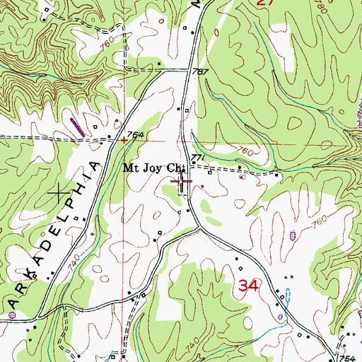 Topographic Map of Mount Joy Cemetery, AL