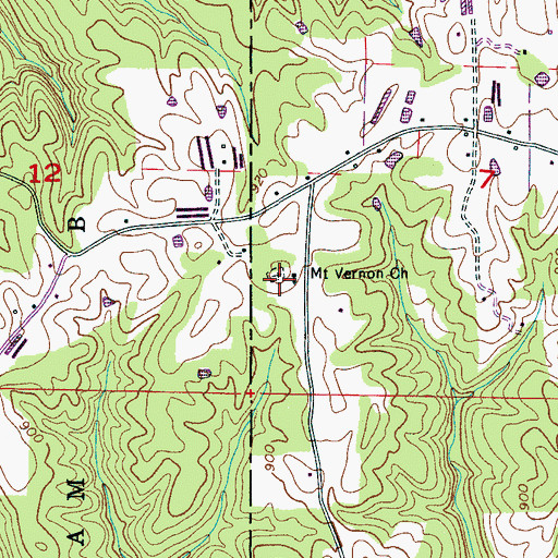 Topographic Map of Mount Vernon Cemetery, AL