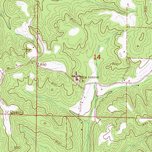 Topographic Map of Mountain Grove Cemetery, AL