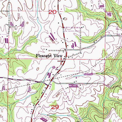 Topographic Map of Pleasant View Missionary Baptist Church, AL