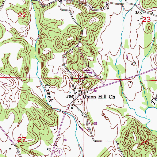 Topographic Map of Union Hill Cemetery, AL