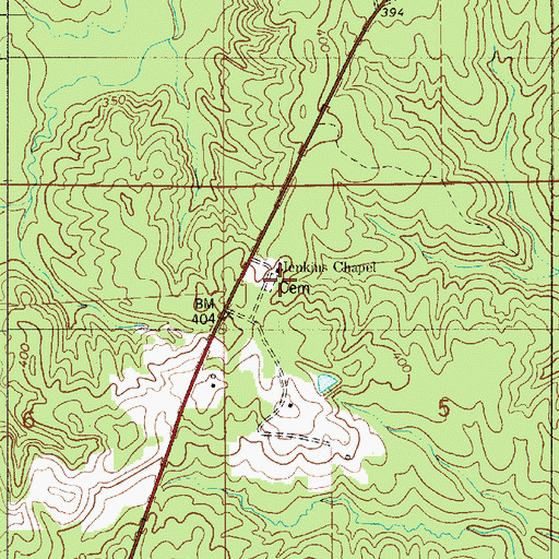 Topographic Map of Jenkins Chapel Cemetery, AL