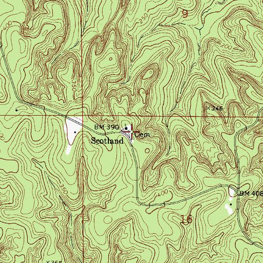 Topographic Map of Old Scotland Cemetery, AL