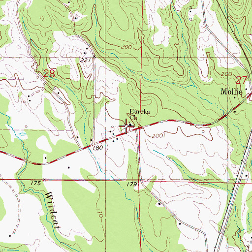 Topographic Map of Eureka Cemetery, AL