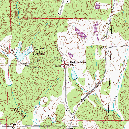 Topographic Map of Bethlehem Cemetery, AL
