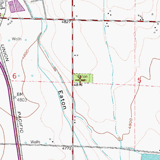 Topographic Map of Eaton Cemetery, CO
