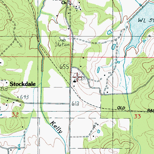 Topographic Map of Stockdale Cemetery, AL