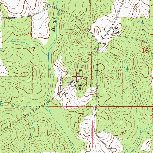 Topographic Map of Springhill Cemetery, AL