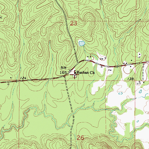 Topographic Map of Bashan Cemetery, AL