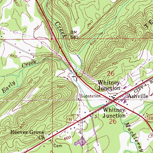 Topographic Map of Beasons Mill (historical), AL