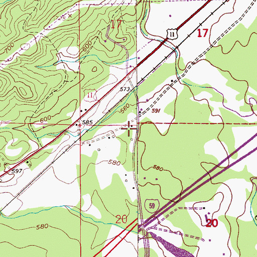 Topographic Map of Cedar Grove School (historical), AL