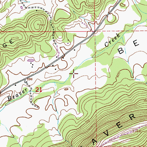 Topographic Map of Cox Mill (historical), AL