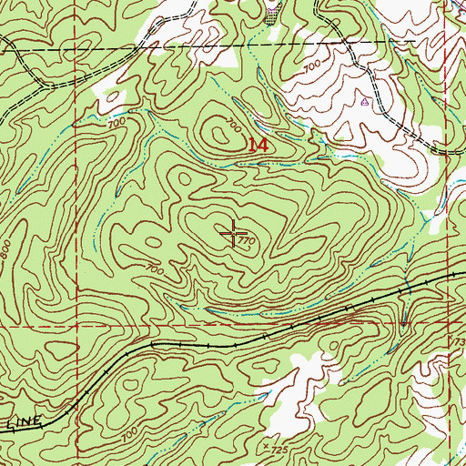 Topographic Map of Henderson Mountain, AL
