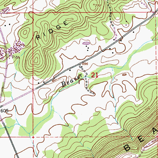 Topographic Map of Jones Mill (historical), AL