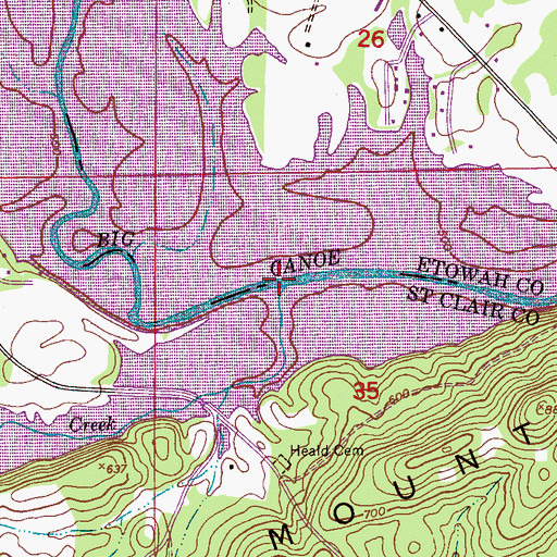 Topographic Map of Slash Ham Valley, AL