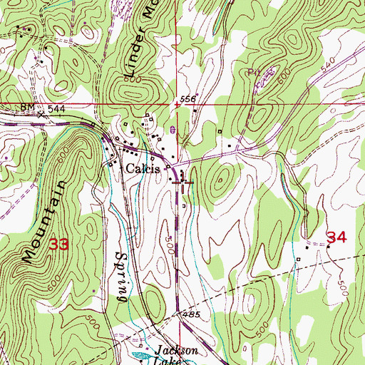 Topographic Map of Calcis Church, AL