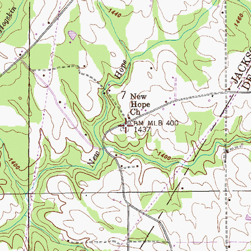 Topographic Map of New Hope Cemetery, AL