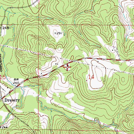 Topographic Map of Limestone Faulk Cemetery, AL
