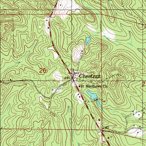 Topographic Map of Saint Matthews Cemetery, AL