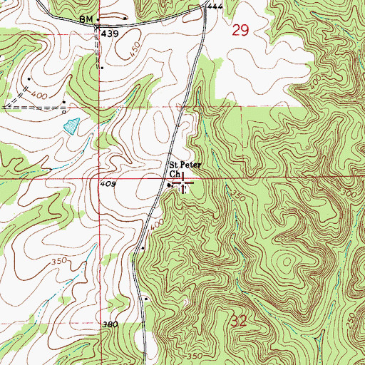 Topographic Map of Saint Peter Cemetery, AL
