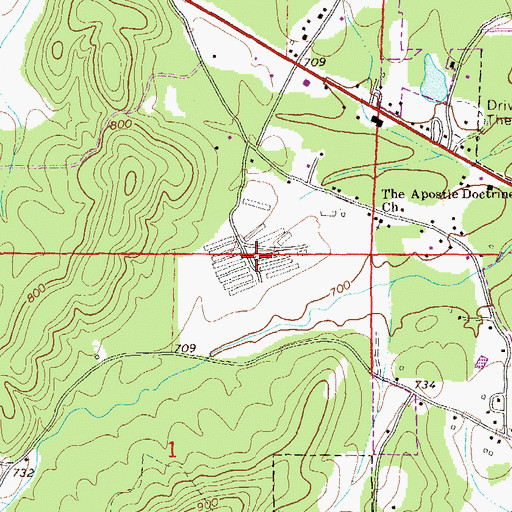 Topographic Map of Millers Poultry Farm Number 1, AL