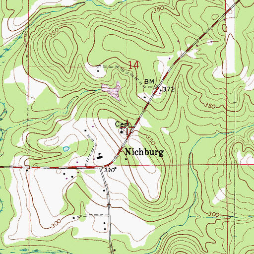Topographic Map of Bethesda Cemetery, AL