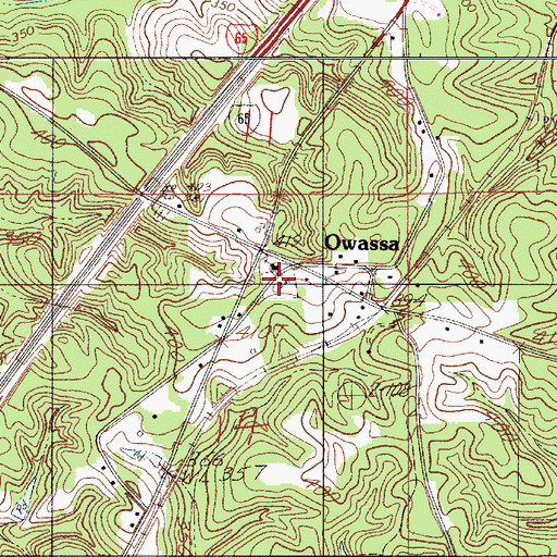 Topographic Map of Olive Branch Cemetery, AL