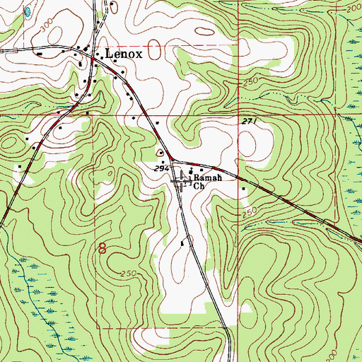 Topographic Map of Ramah Cemetery, AL