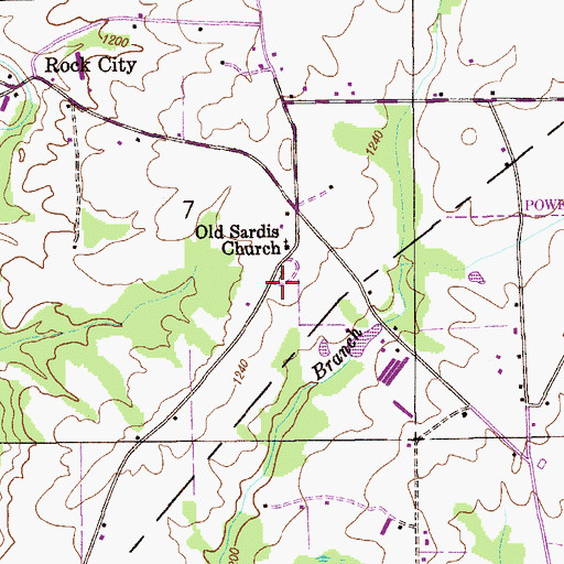 Topographic Map of Old Sardis Cemetery, AL
