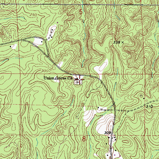 Topographic Map of Union Grove Cemetery, AL